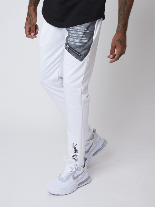 Pantalon empiècement militaire reflect - Blanc