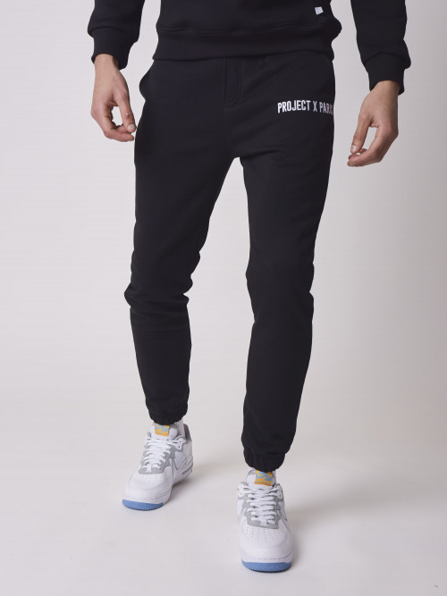 Pantaloni da jogging basic con ricamo del logo - Nero