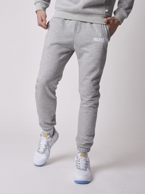 Basic logo embroidery jogging bottoms - Light grey