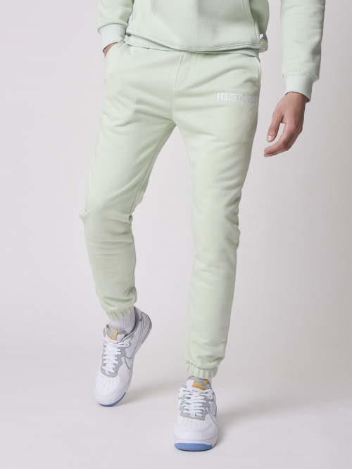 Basic logo embroidery jogging bottoms - Water green