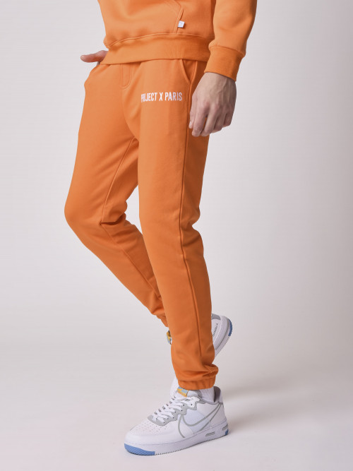 Pantalón de chándal Basic con logotipo bordado - Naranja