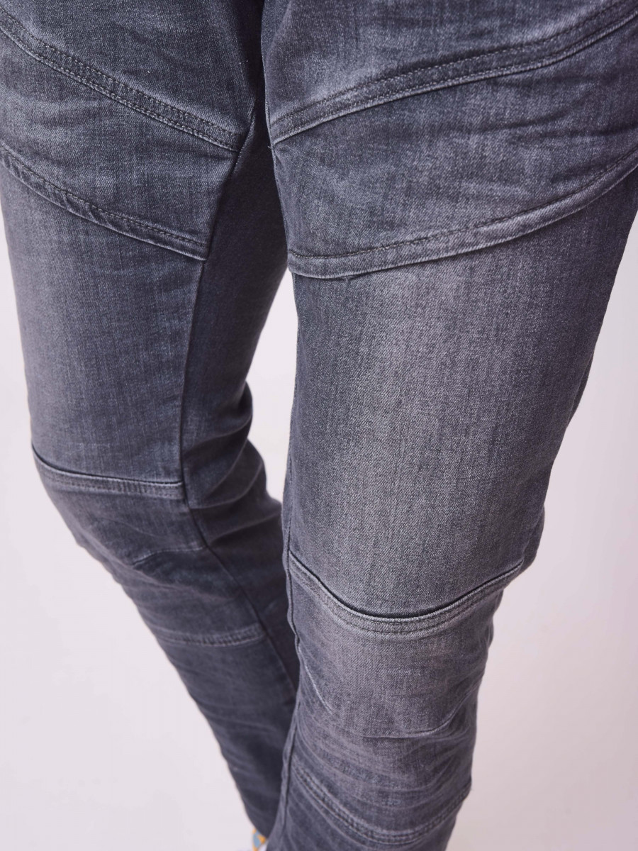 Grey Slim Jean with visible seams