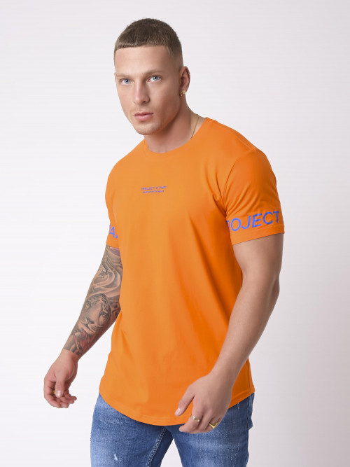 Maglietta con logo sulla manica - Arancione