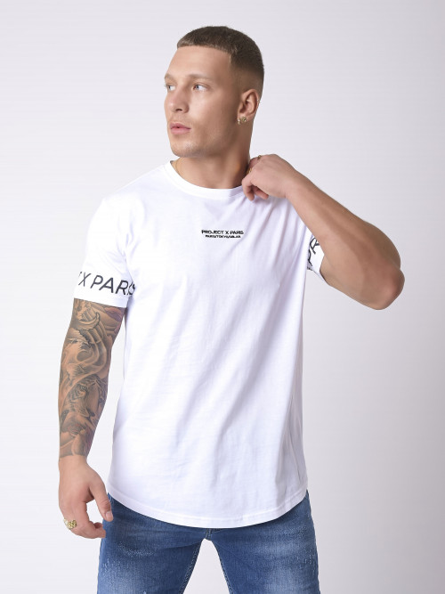 T-shirt com logógênero na manga - Branco