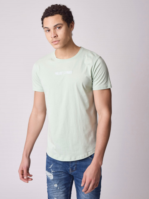 Maglietta basic con logo ricamato - Verde acqua