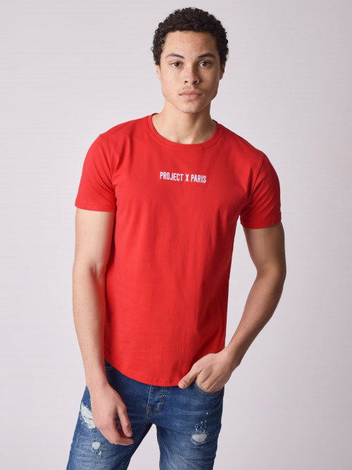 Tee-shirt basic broderie logo - Rouge