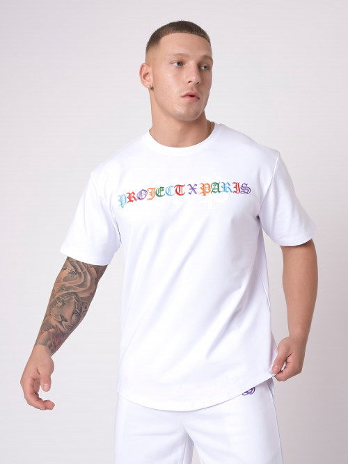 T-shirt colorida de estilo gótico - Branco