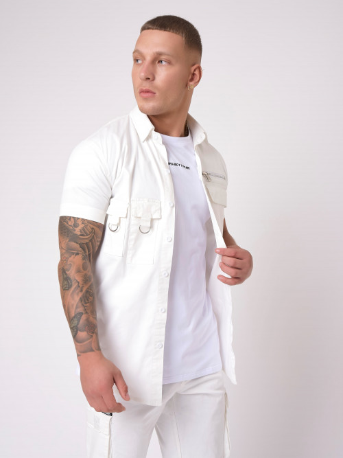 Camisa con detalles de bolsillo - Blanco