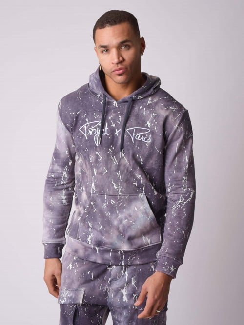Paint motif hoodie - Grey