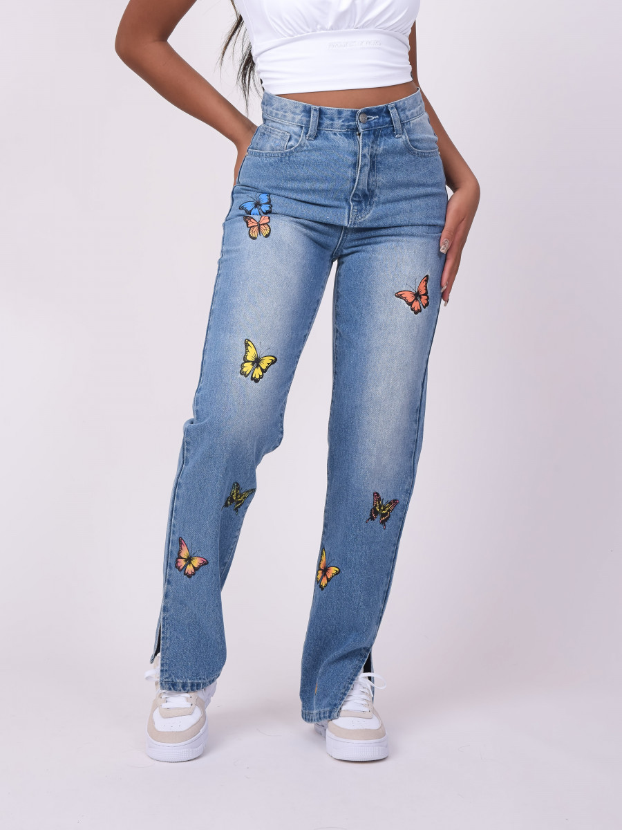 Butterfly Embroidery Jean