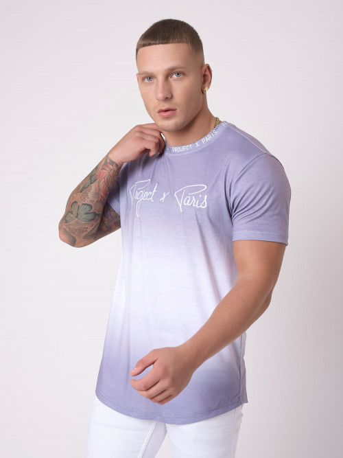 Washed-out gradient print T-shirt - Light grey