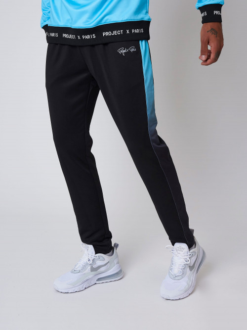 Pantaloni da jogging a fascia con stampa a gradi - Nero