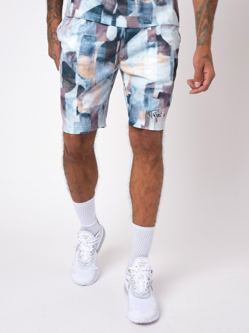Pantalones cortos con logo abstracto - Blanco