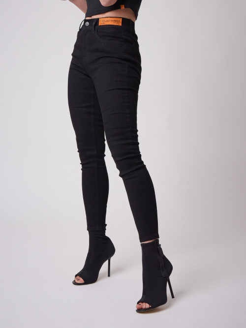Jeans skinny fit con etiqueta del logotipo - Negro
