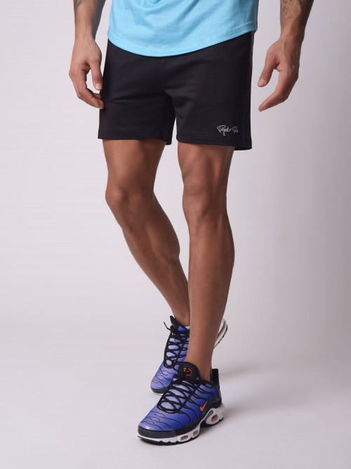 Shorts mit Streifen und Gradientenmuster - Schwarz