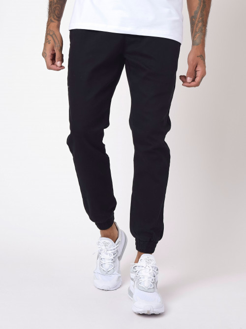 Pantalon basic finition élastique - Negro