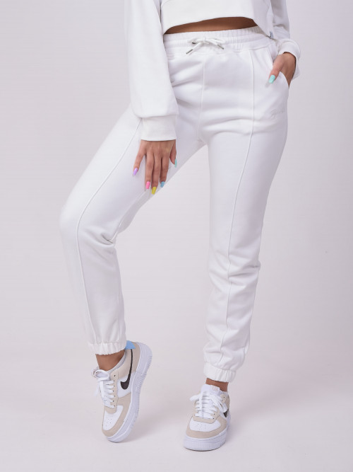 Pantaloni da jogging elasticizzati basic - Bianco
