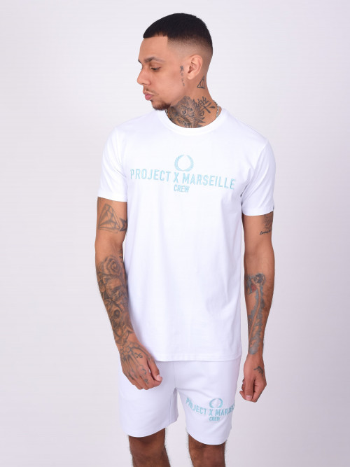 T-Shirt mit Project X Marseille Crew-Logo - Weiß