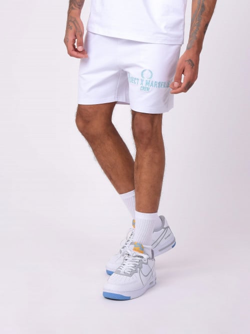 Pantalón corto con logotipo Project X Marseille Crew - Blanco
