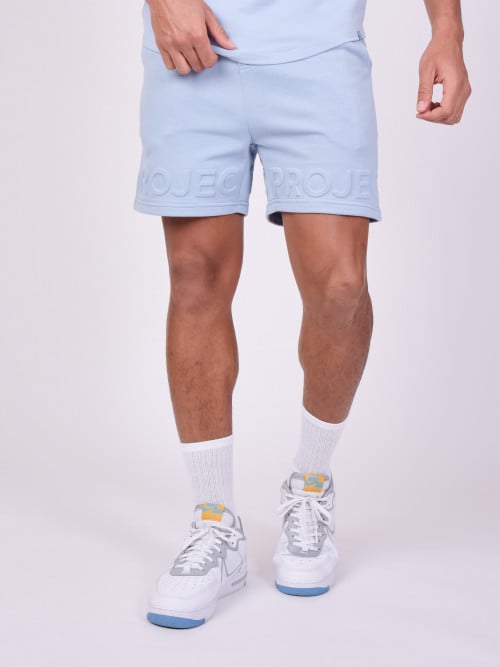 Pantalón corto con logotipo en relieve - Azul cielo