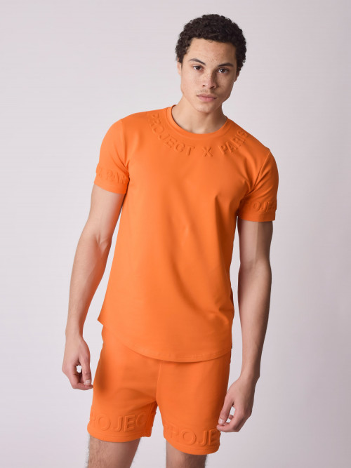 Camiseta con logotipo en relieve - Naranja