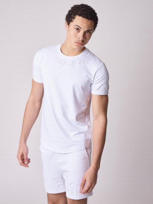 T-shirt com logógênero em relevo - Branco
