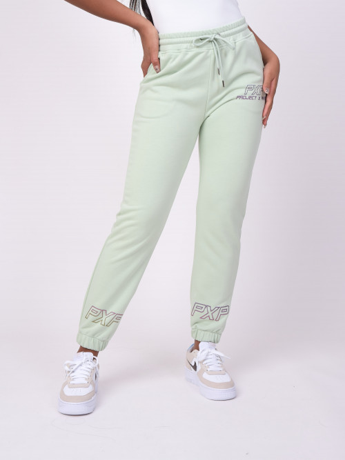 Pantaloni da jogging con logo iridescente - Verde acqua