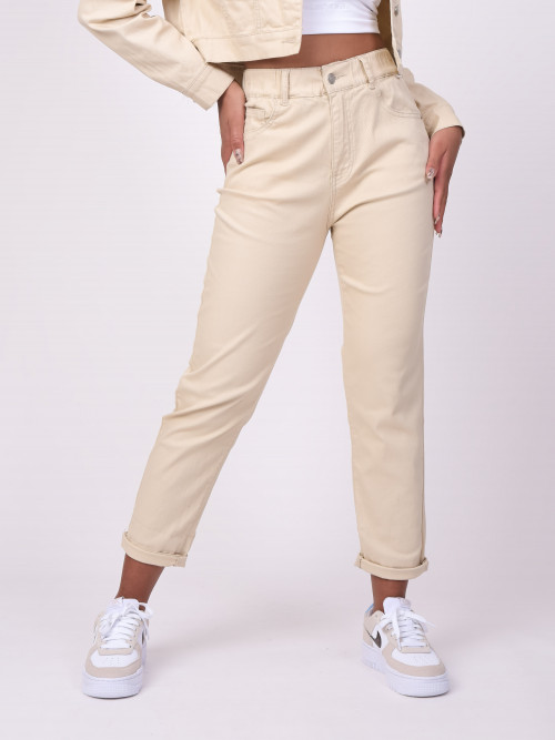 Basic cropped jeans - Ivory