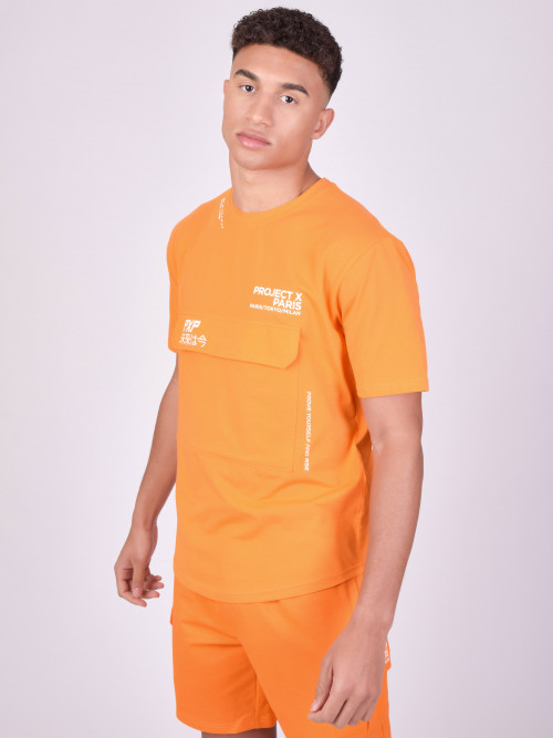 Camiseta con logotipo de inspiración japonesa - Naranja