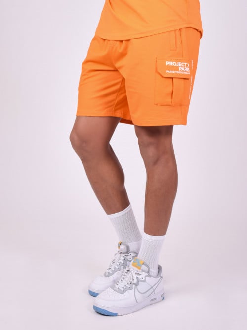 Shorts mit japanisch inspiriertem Logo-Typo - Orange