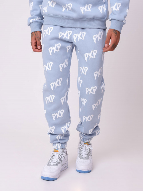 Pantaloni da jogging PXP "brush" all-over unisex - Blu cielo