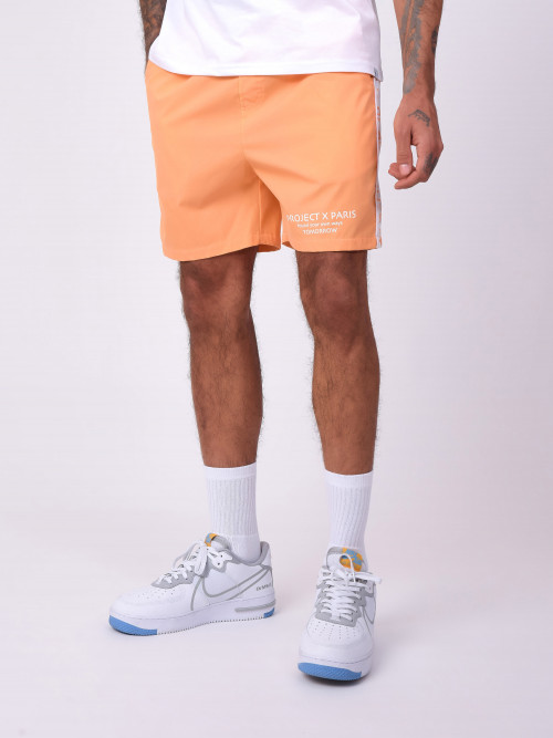Colorful swim shorts with logo stripe - Orange
