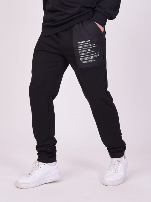 Yoke jogging bottoms with text - Black