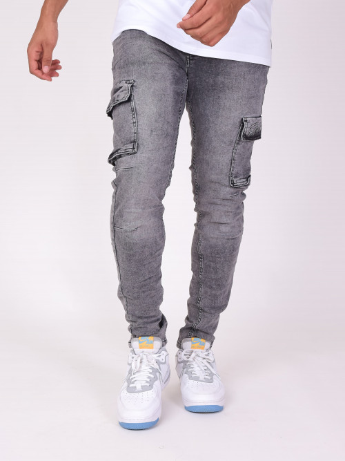 Jeans básicos estilo cargo - Gris claro