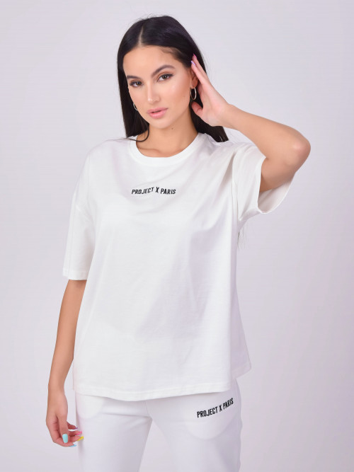 T-shirt básica solta - Branco