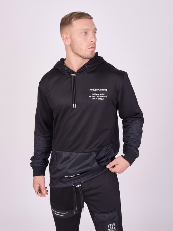 Bi-material Hoodie