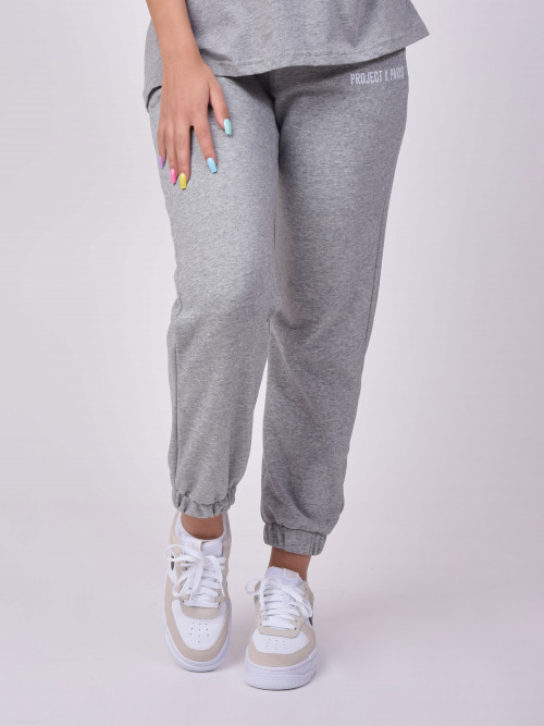 Basic jogging bottoms with logo embroidery - Light grey