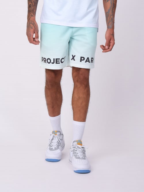 Washed shorts with reflective trim - Water green