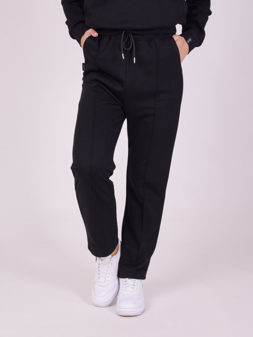 Pantalón de chándal con logotipo bordado a tono - Negro