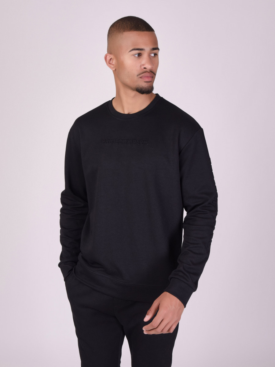 Sweat col rond logo relief basic