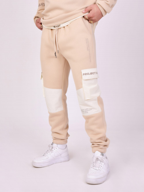 Jogger with reflective pockets - Beige