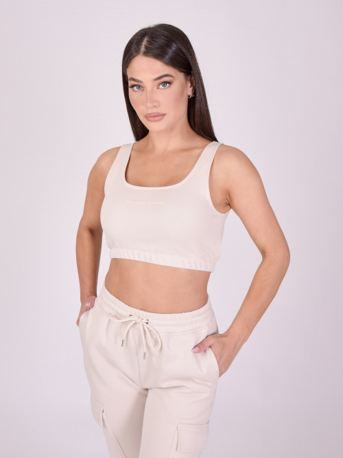 Basic wide strap top - Ivory