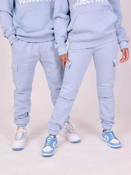 Pantaloni da jogging basic stile cargo - Blu cielo