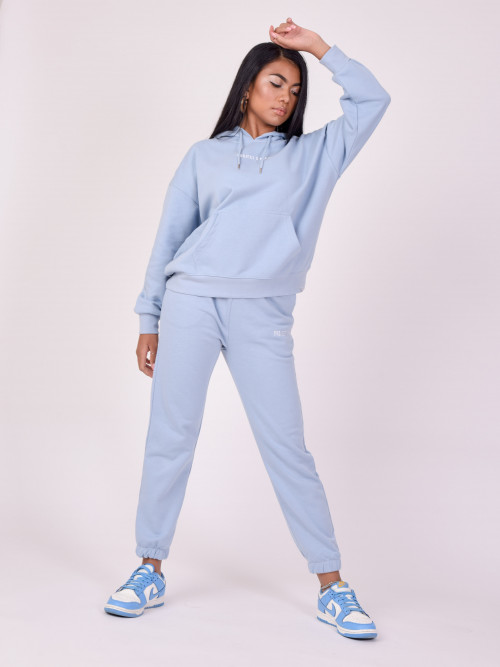 Basic jogging bottoms with logo embroidery - Sky Blue