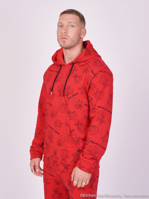 Sweat à capuche One piece all over - Rouge