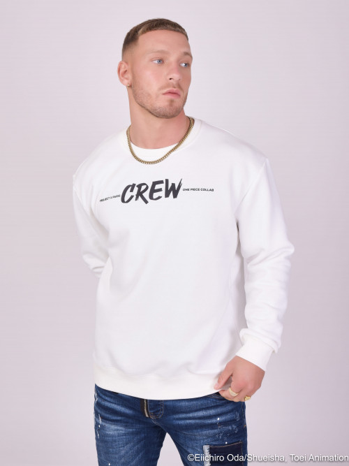 One Piece CREW round-neck sweatshirt - White