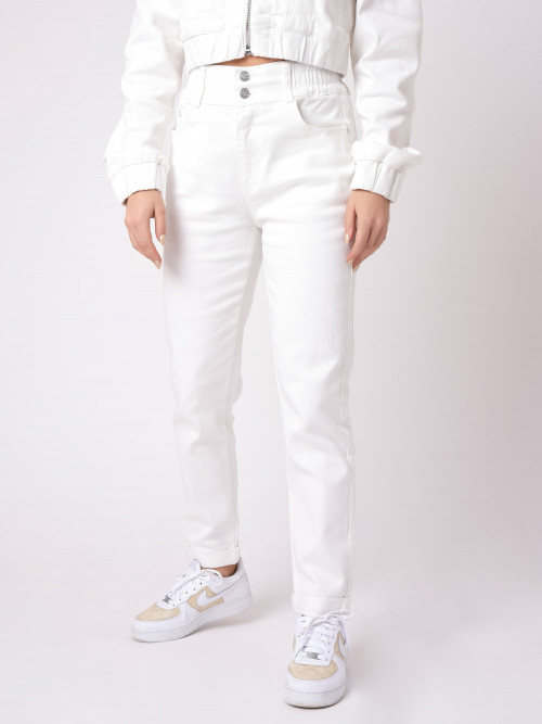 Pantalon style paper bag - Blanc