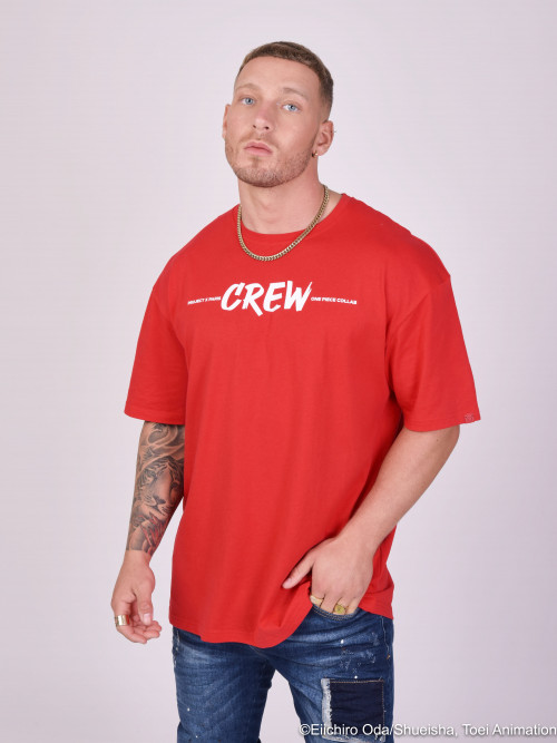 T-shirt CREW de uma só peça - Vermelho