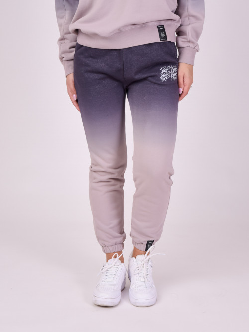 Pantaloni da jogging con triplo logo sfumato - Nero