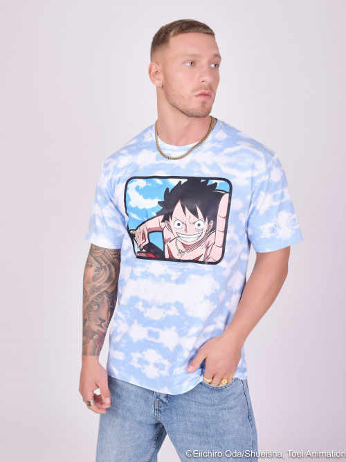 One Piece Luffy T-Shirt - Himmelblau
